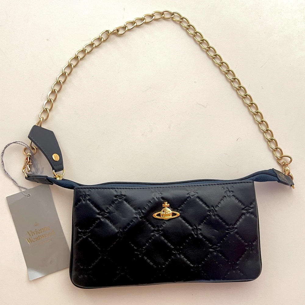Vivienne Westwood BRAND NEW VINTAGE 2010 ANGEL ORB BAG W Original TAG-Dark Blue